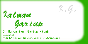 kalman gariup business card