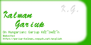 kalman gariup business card